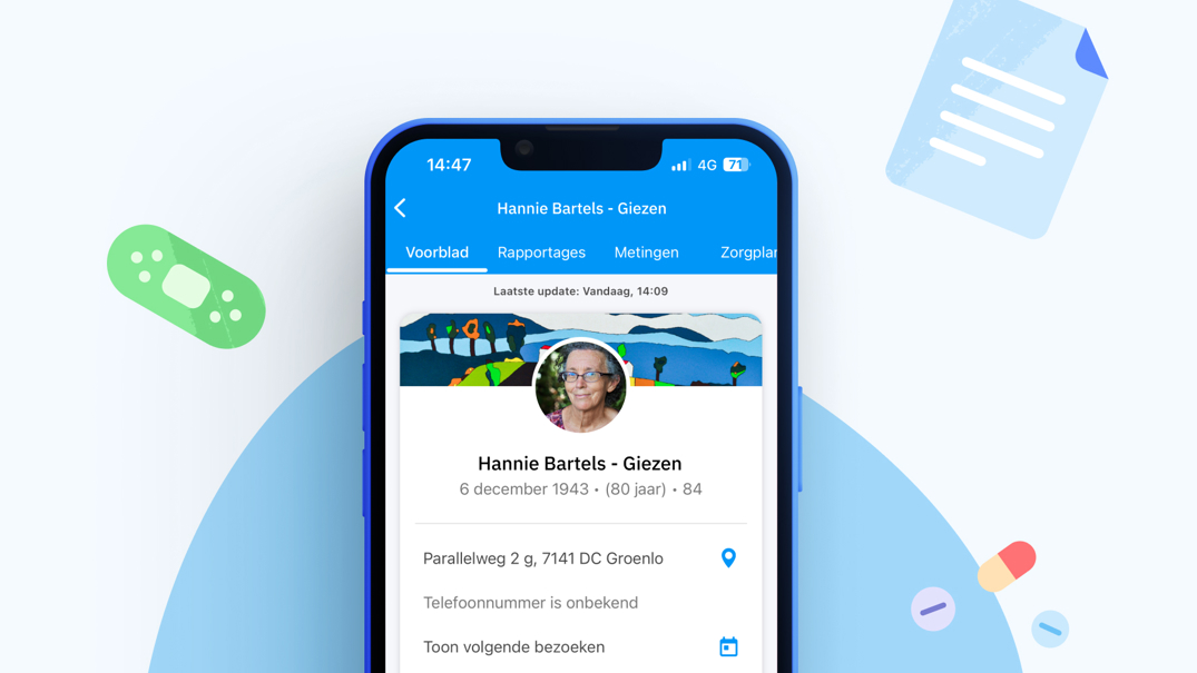 Dossier op mobiel in Nedap Ons®