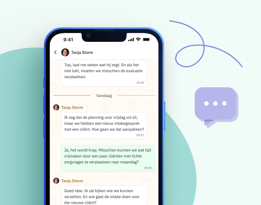 Berichtenfunctionaliteit op mobiel in Nedap Ons®
