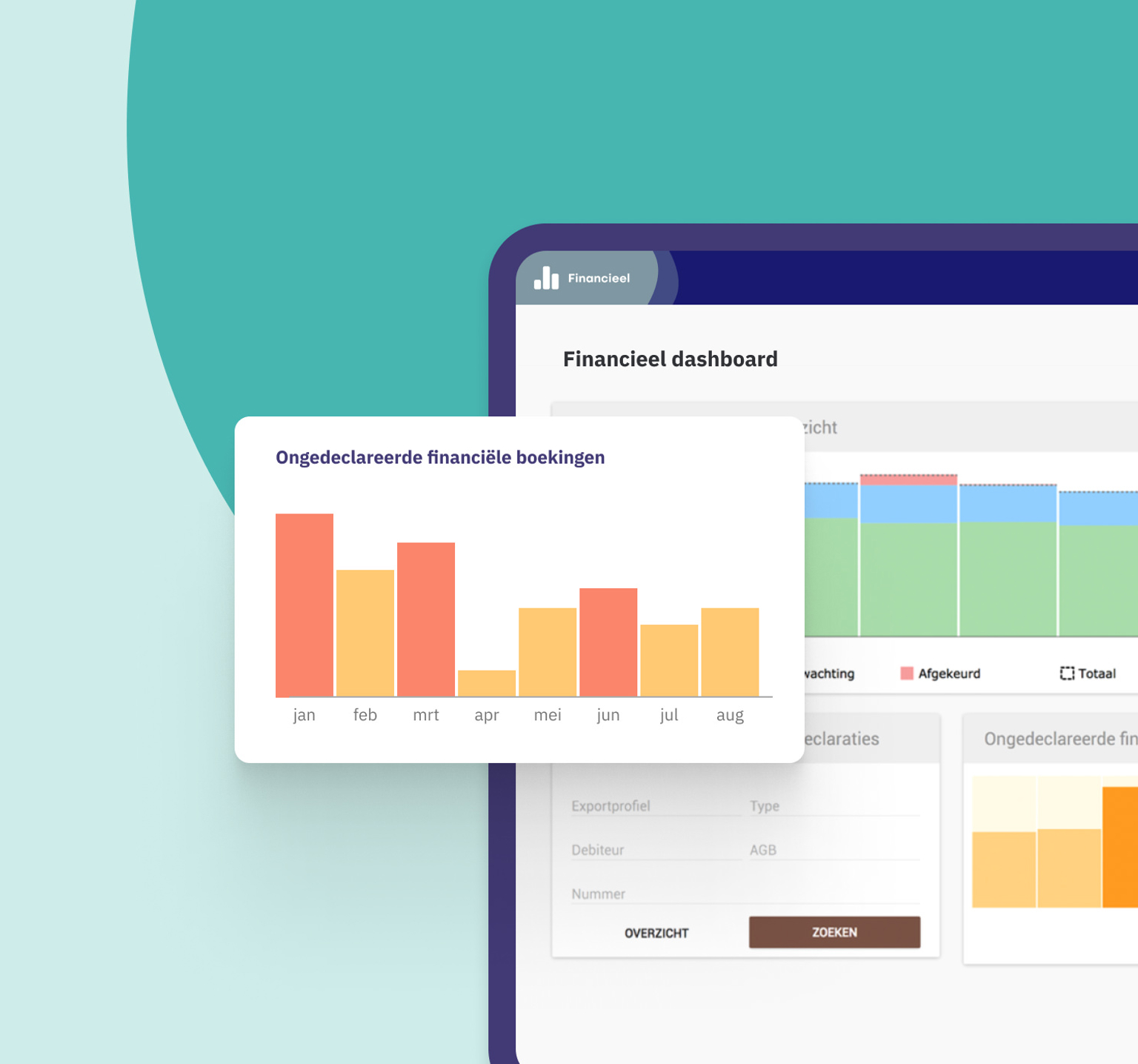 Illustratie van Ons® Administratie met een financieel overzicht
