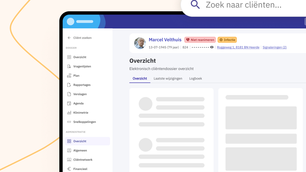 Cliëntdossier overzicht in Nedap Ons®